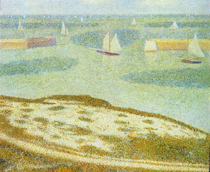 Georges Seurat Einfahrt zum Hafen Port-en-Bessin France oil painting art